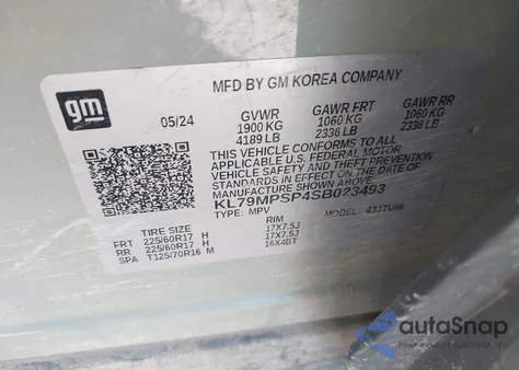 2025 Chevrolet Trailblazer Fwd Lt из США, поврежденный, VIN KL79MPSP4SB023493